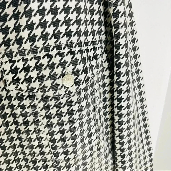 NWT Princess Polly Michael Jacket Oversized Houndstooth Denim Jacket Boyfriend - Picture 6 of 9